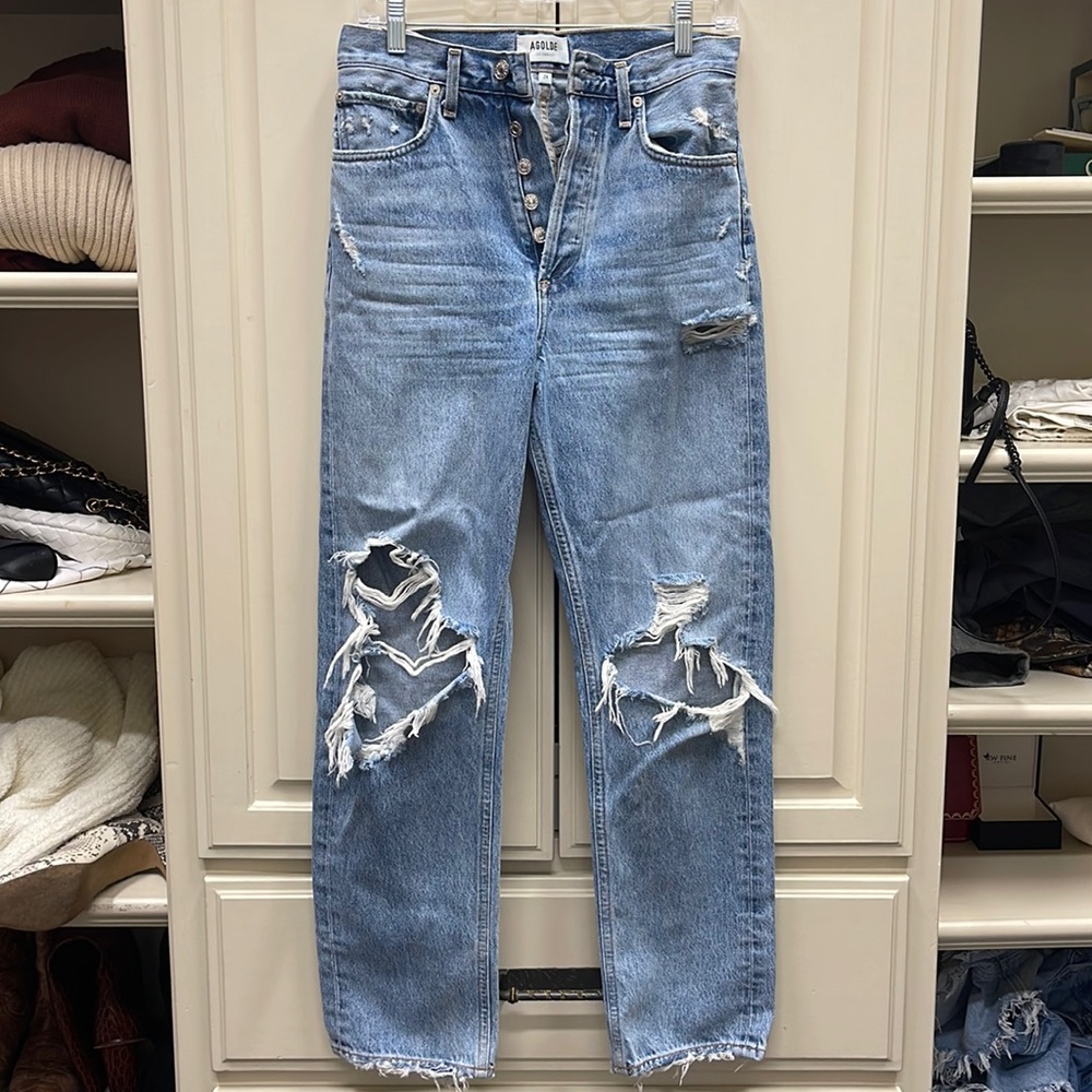 90s high rise Agolde Distressed Jean - Size 24